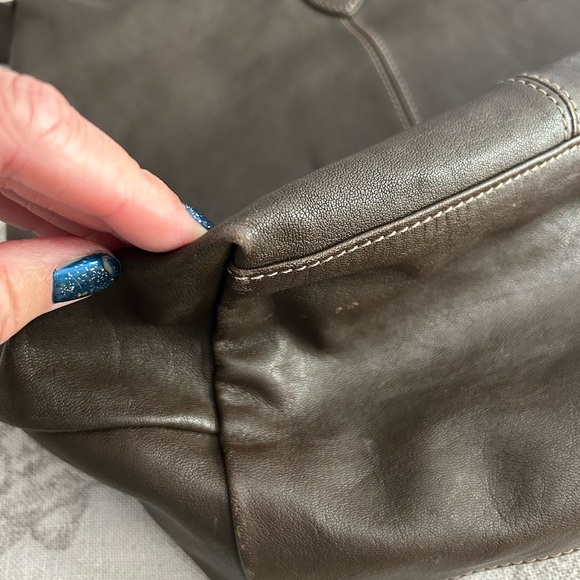 Leather Longchamp le Pliage large tote - Picture 15 of 16